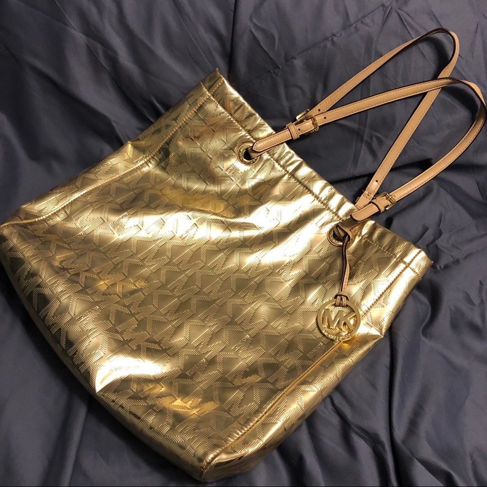 Large Gold MICHAEL KORS Tote